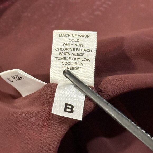 Y2K LOFT Babydoll Womens Size 12 Burgundy Paisley Romance Satin Ruffle Cami Top - Picture 8 of 10